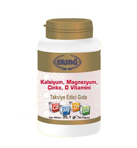 Ersağ Kalsiyum, Magnezyum, Çinko, D Vitamini İçeren Gıda Takviyesi - 0