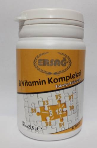 Ersağ B Vitamin Kompleksi Gıda Takviyesi, B 12 Vitamini - 0