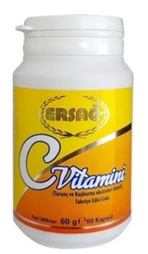 Ersağ C Vitamini Gıda Takviyesi, Turunç Ve Kuşburnu Ekstreleri İlaveli - 0