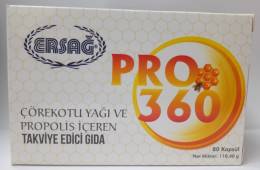 Ersağ Pro 360 Gıda Takviyesi, Propolis ve Çörekotu Yağı İçeren Gıda Takviyesi