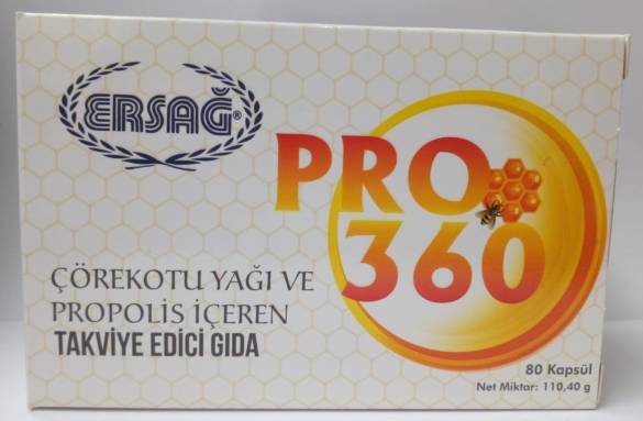 Ersağ Pro 360 Gıda Takviyesi, Propolis ve Çörekotu Yağı İçeren Gıda Takviyesi - 0