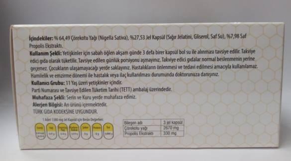 Ersağ Pro 360 Gıda Takviyesi, Propolis ve Çörekotu Yağı İçeren Gıda Takviyesi - 2