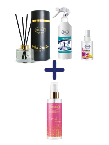 ODA KOKUSU SAKLI DÜŞLER 150 ML, ODA SPREYİ (ANTİ SİGARA) 500 ML, DEO SPREY FRESH 50 ML ALANA VÜCUT SPREYİ VANİLYA 200 ML HEDİYE - 0