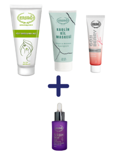 YÜZ TEMİZLEME JELİ 200 ML , GOJİ BERRY KREM 50 ML , KİL MASKE 100 ML ALANA KOLAJEN SERUM 30 ML HEDİYE